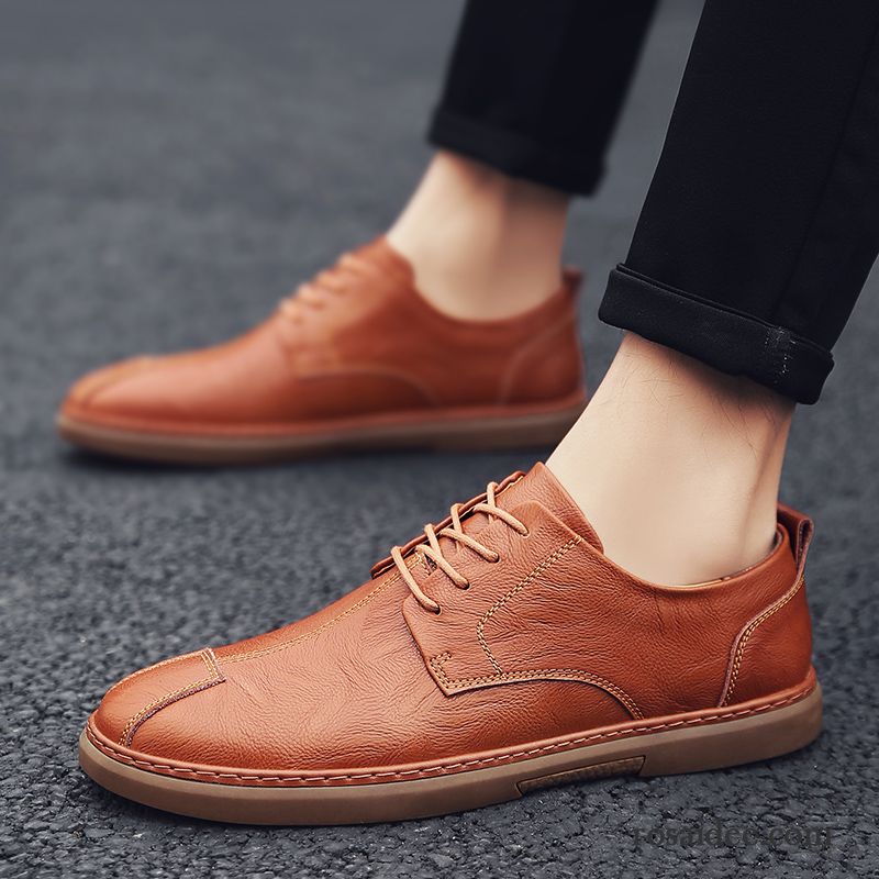 Lederschuhe Herren Trend Atmungsaktiv Herbst England Allgleiches Geschäft Gelb