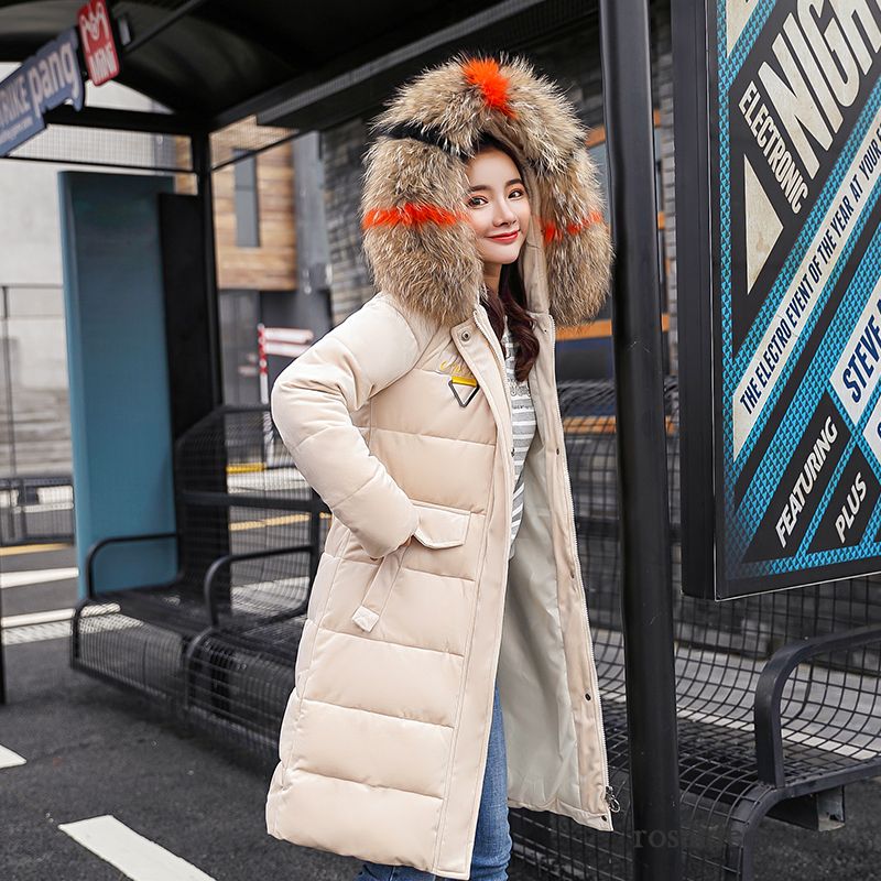 Leichte Daunenjacke Damen Dunkelblau Warme Weiß Überzieher Daunenjacke Duck Nach Unten Verdickung Damen Neu Rosa Großer Pelzkragen Langer Abschnitt Verkaufen