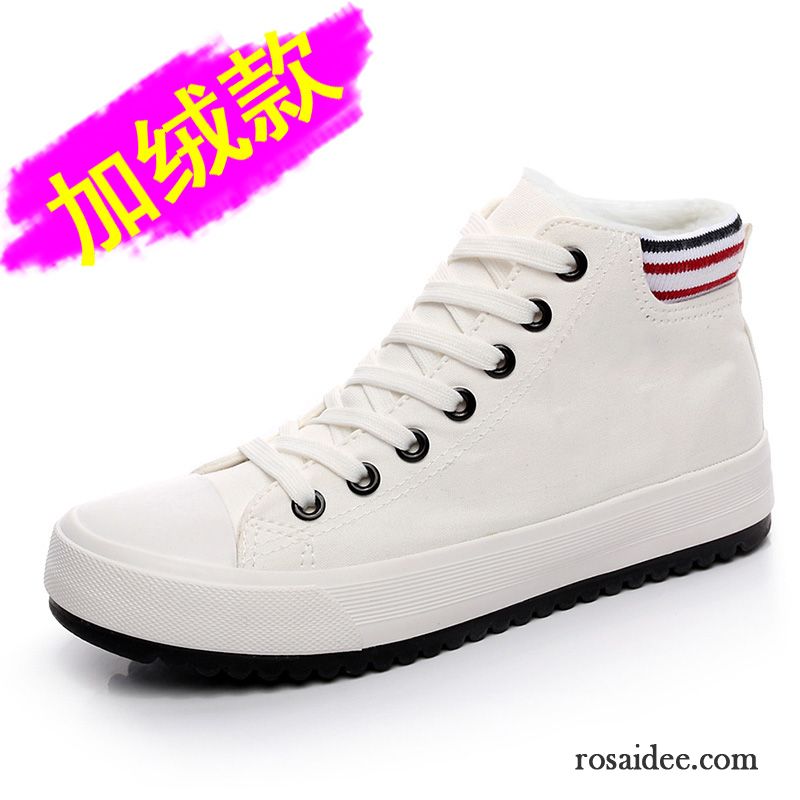 Leichte Laufschuhe Damen Schnürschuhe Tuch Schuhe Feder Trend Weiß Flache Skaterschuhe Schüler Damen Casual Langschaft