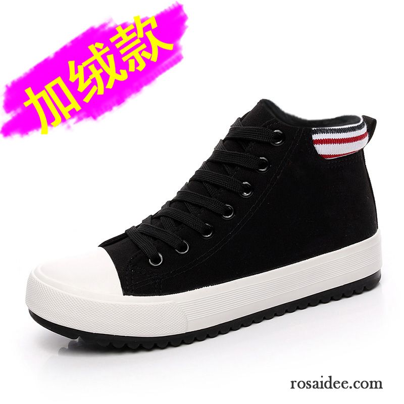 Leichte Laufschuhe Damen Schnürschuhe Tuch Schuhe Feder Trend Weiß Flache Skaterschuhe Schüler Damen Casual Langschaft