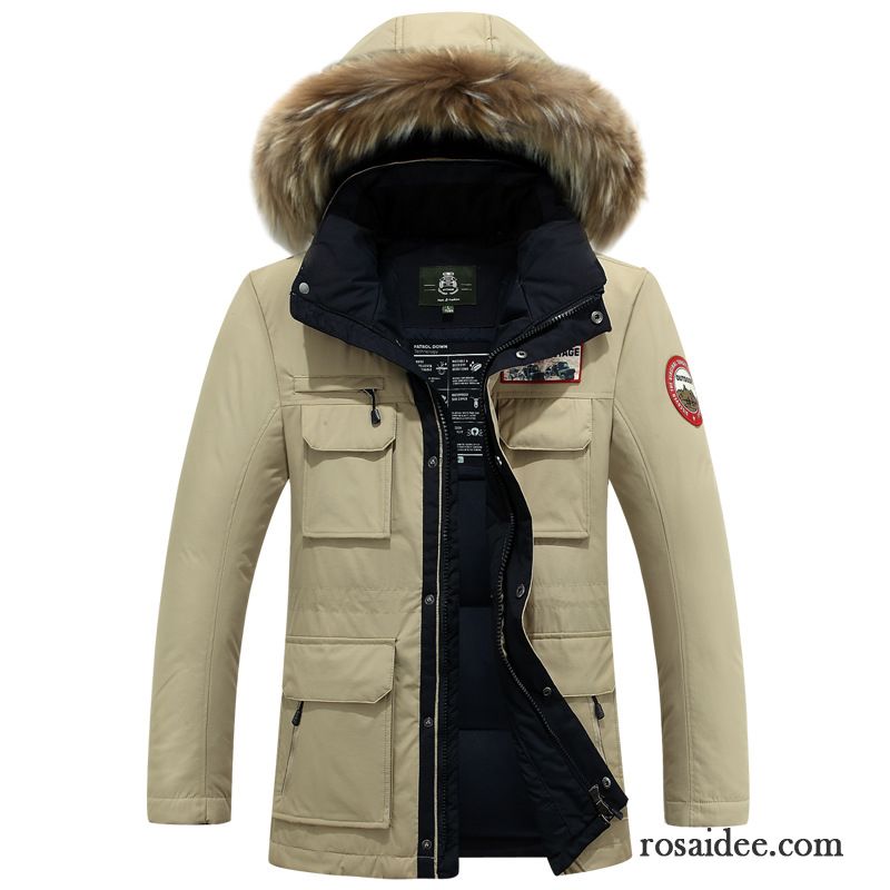Light Daunenjacke Herren Trend Waschbär Überzieher Pelz Kragen Herren Daunenjacke Langer Abschnitt Verdickung Kaufen