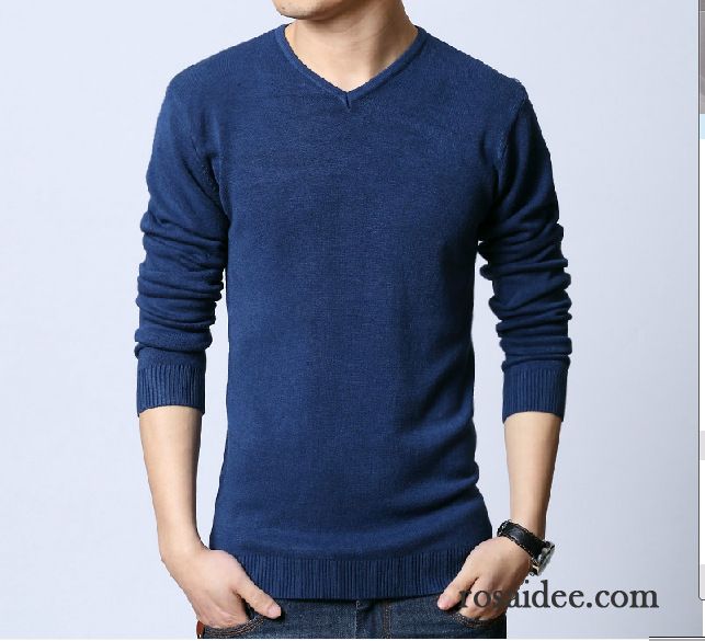 Longsleeve Pullover Herren Rein Herren Pullover Strickwaren Herbst Unteres Hemd Trend Neu Mode Billig