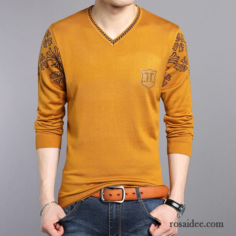 Merinowolle Pullover Herren Mantel Feder Lange Ärmel Pullover Neu Herren Schlank Strickwaren Herbst Billig