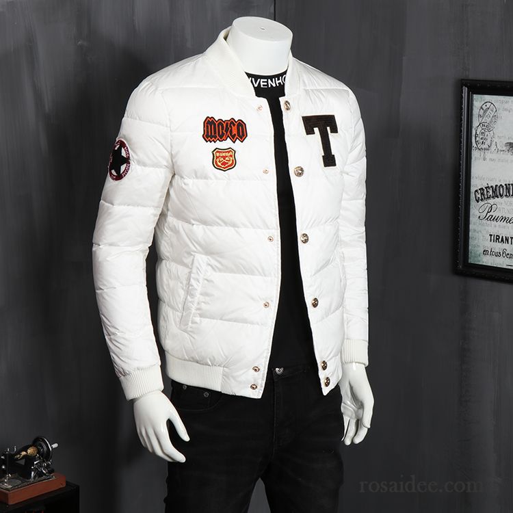 Mode Daunenjacke Herren Outwear Überzieher Daunenjacke Schlank Draussen Mode Herren Winterkleidung Freizeit Stehkragen Licht Duck Nach Unten Weiß Kaufen