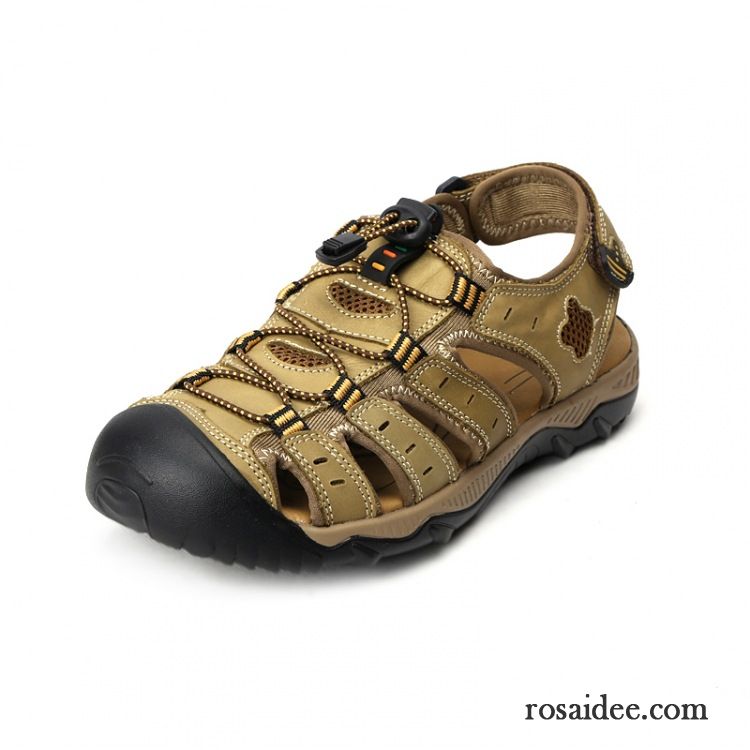 Mode Sandalen Herren Herren Echtleder Draussen Sommer Strand Sandalen Große Größe Schuhe Sale