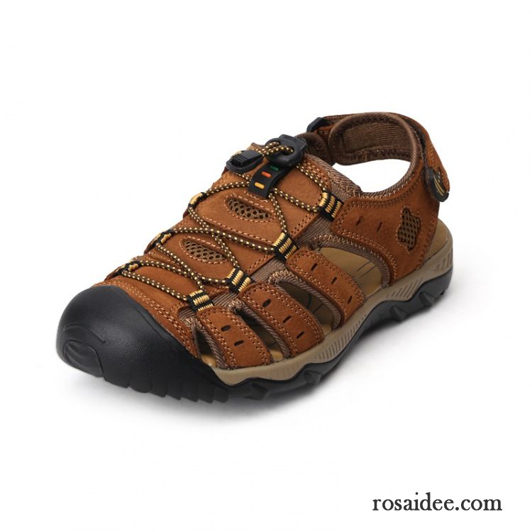 Mode Sandalen Herren Herren Echtleder Draussen Sommer Strand Sandalen Große Größe Schuhe Sale