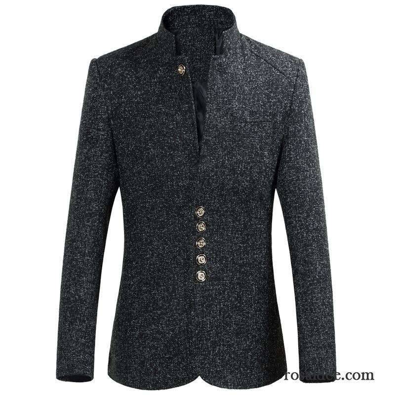 Moderne Anzüge Junge Männer Jugend Schlank Winter Überzieher Große Größe Kostüm Stehkragen Chinesischer Stil Herren Trend Grau Blazer Herbst Fett Tunika Kaufen