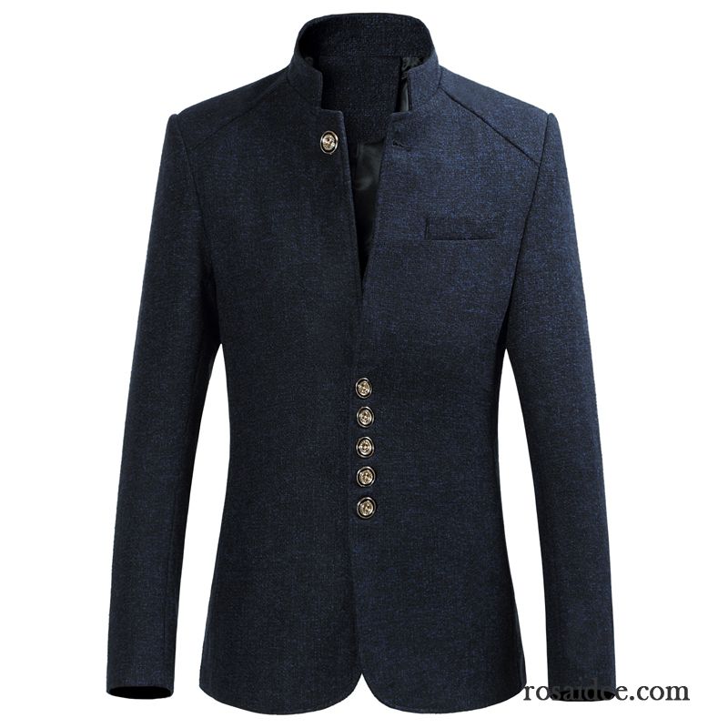 Moderne Anzüge Junge Männer Jugend Schlank Winter Überzieher Große Größe Kostüm Stehkragen Chinesischer Stil Herren Trend Grau Blazer Herbst Fett Tunika Kaufen