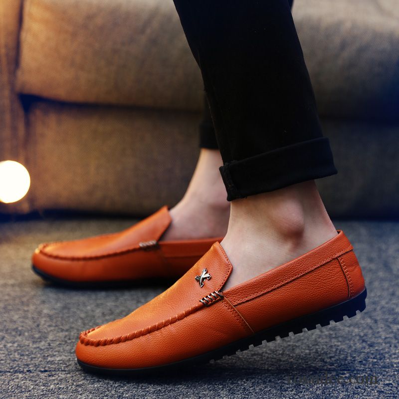 Moderne Schuhe Herren Weiß Herbst Casual Trend Faul Herren Lederschue Atmungsaktiv Schuhe Halbschuhe