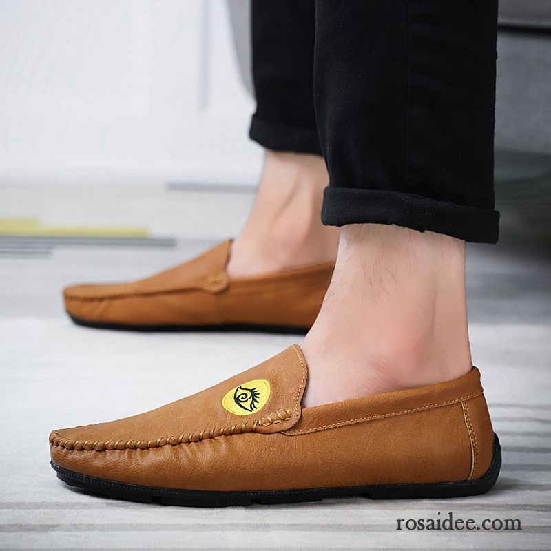 Modische Herrenschuhe Casual Persönlichkeit Rot Trend Sommer Neue Herbst Schuhe Faul Allgleiches Lederschue Herren Billig