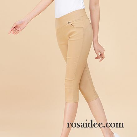 Modische Sommerhosen Damen Bleistift Hose Dünn Leggings Unter Geschnittene Hose Sommer Blume Große Größe Hohe Taille Damen Elastisch Outwear