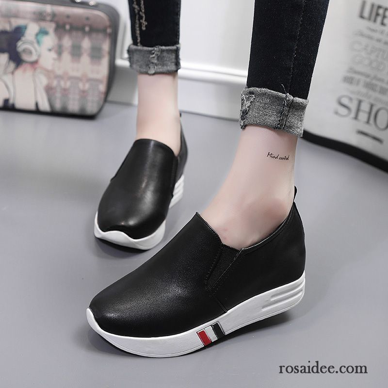 Offene Halbschuhe Damen Herbst Schuhe Atmungsaktiv Schnürschuhe Faul Damen Sportschuhe Dicke Sohle Erhöht Slip-on Niedrig Billig