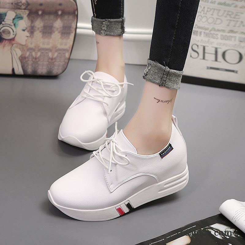 Offene Halbschuhe Damen Herbst Schuhe Atmungsaktiv Schnürschuhe Faul Damen Sportschuhe Dicke Sohle Erhöht Slip-on Niedrig Billig