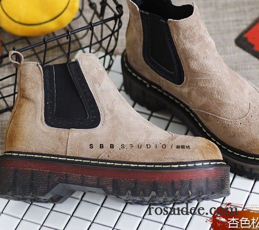 Online Schuhe Günstig Retro Dicke Sohle Kurze Herbst Echtleder Martin Stiehlt Feder Damen England Günstig