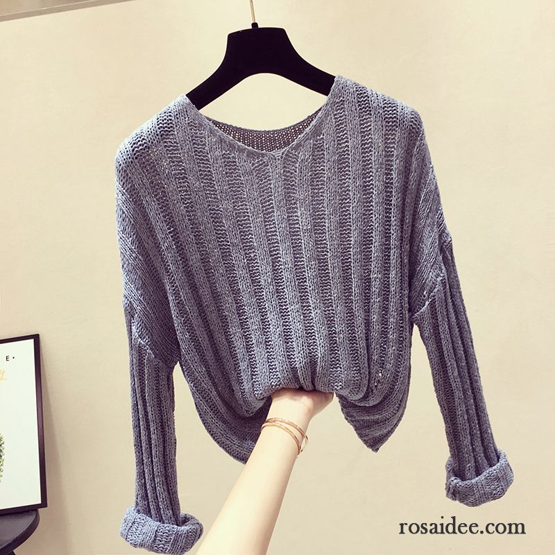 Pullover Baumwolle Damen Strickwaren Pullover Herbst Mantel Lange Ärmel Kittel Grün Damen Lose Neu Kaufen