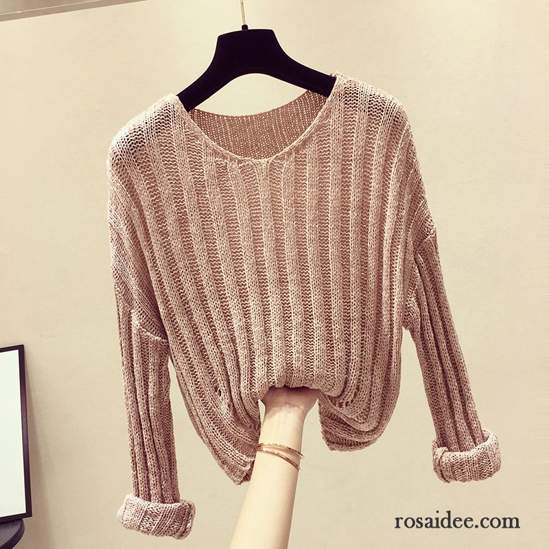 Pullover Baumwolle Damen Strickwaren Pullover Herbst Mantel Lange Ärmel Kittel Grün Damen Lose Neu Kaufen