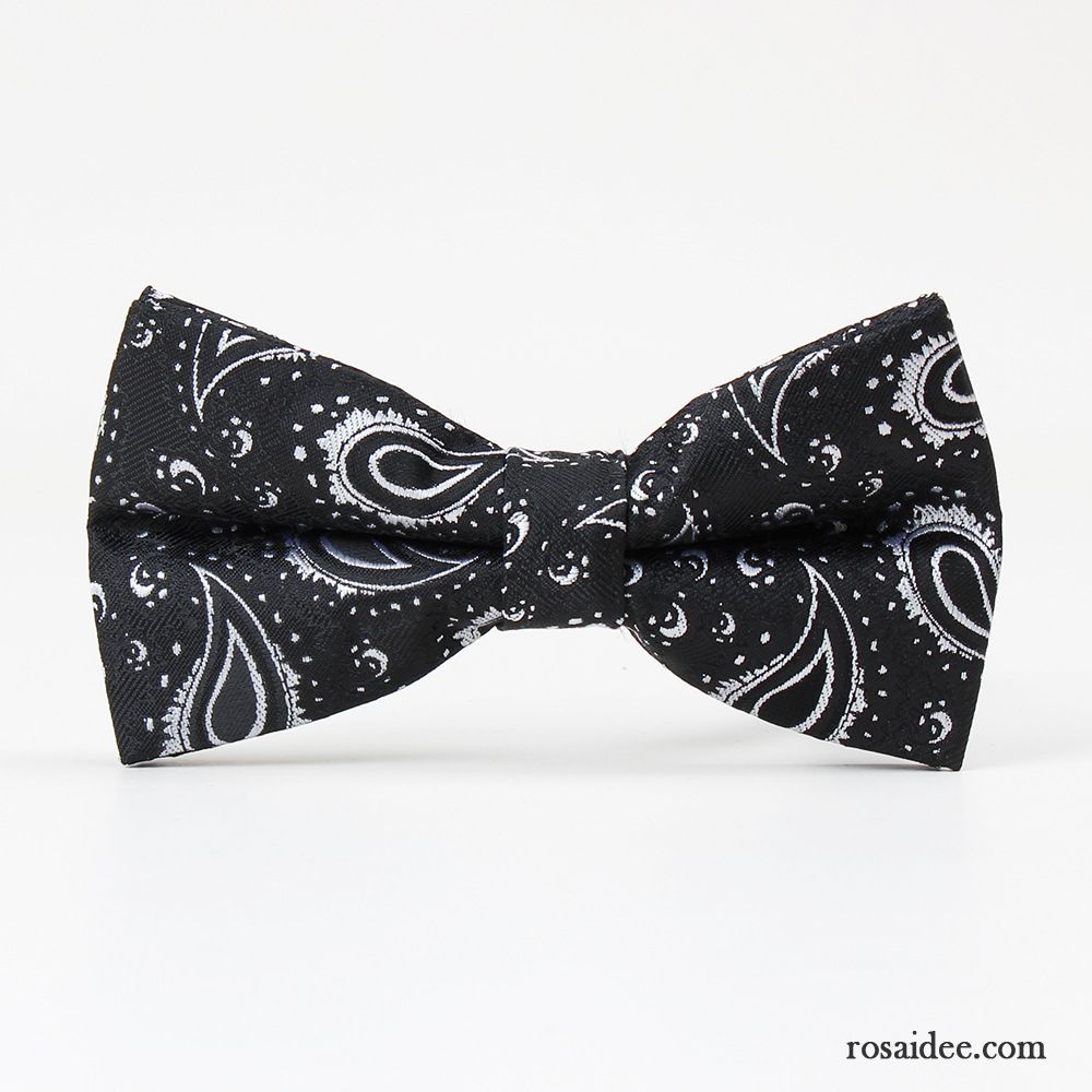 Querbinder Fliege Herren Bowknot Blumen Formelle Kleidung Seide Schwarz