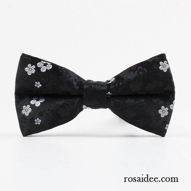 Querbinder Fliege Herren Bowknot Blumen Formelle Kleidung Seide Schwarz