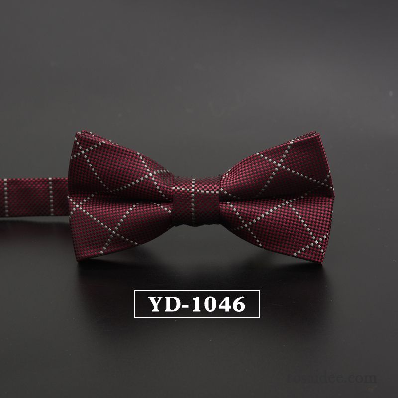 Querbinder Fliege Herren England Verheiratet Kariert Bräutigam Bowknot Formelle Kleidung Blau