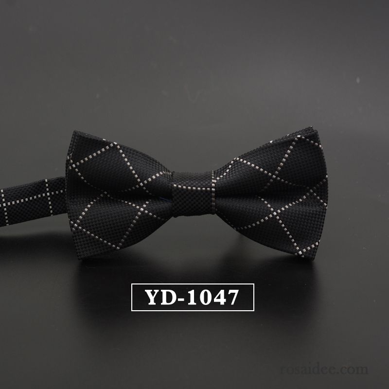 Querbinder Fliege Herren England Verheiratet Kariert Bräutigam Bowknot Formelle Kleidung Blau