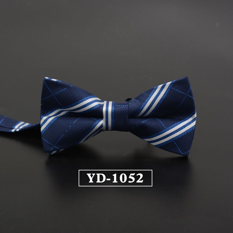 Querbinder Fliege Herren England Verheiratet Kariert Bräutigam Bowknot Formelle Kleidung Blau