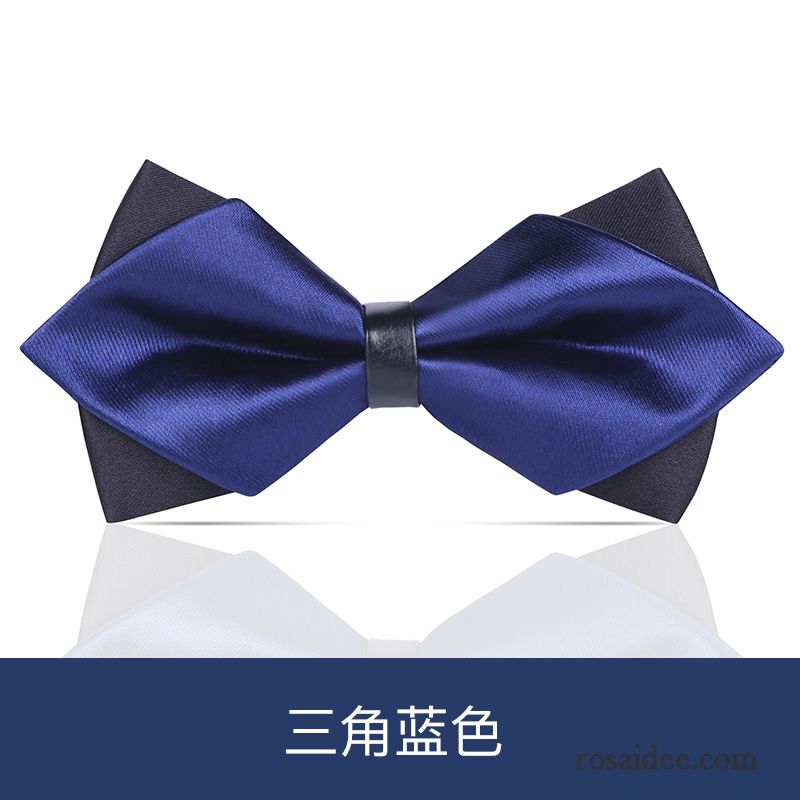 Querbinder Fliege Herren Formelle Kleidung Verheiratet Streifen Bowknot Doppelter Rock Business Bordeauxrot Schwarz