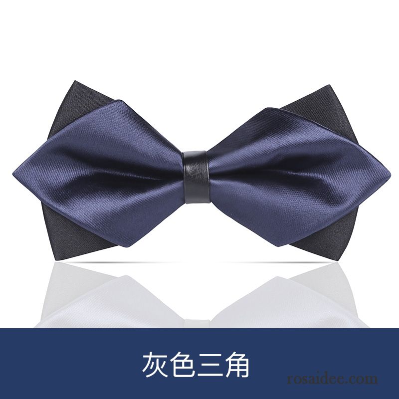 Querbinder Fliege Herren Formelle Kleidung Verheiratet Streifen Bowknot Doppelter Rock Business Bordeauxrot Schwarz