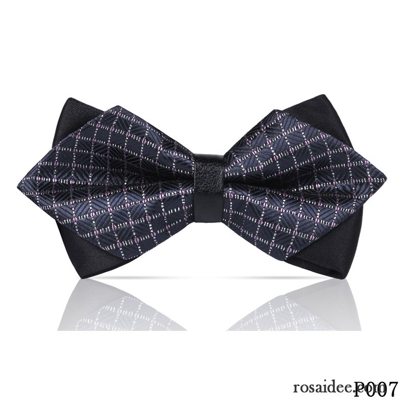 Querbinder Fliege Herren Formelle Kleidung Verheiratet Streifen Bowknot Doppelter Rock Business Bordeauxrot Schwarz