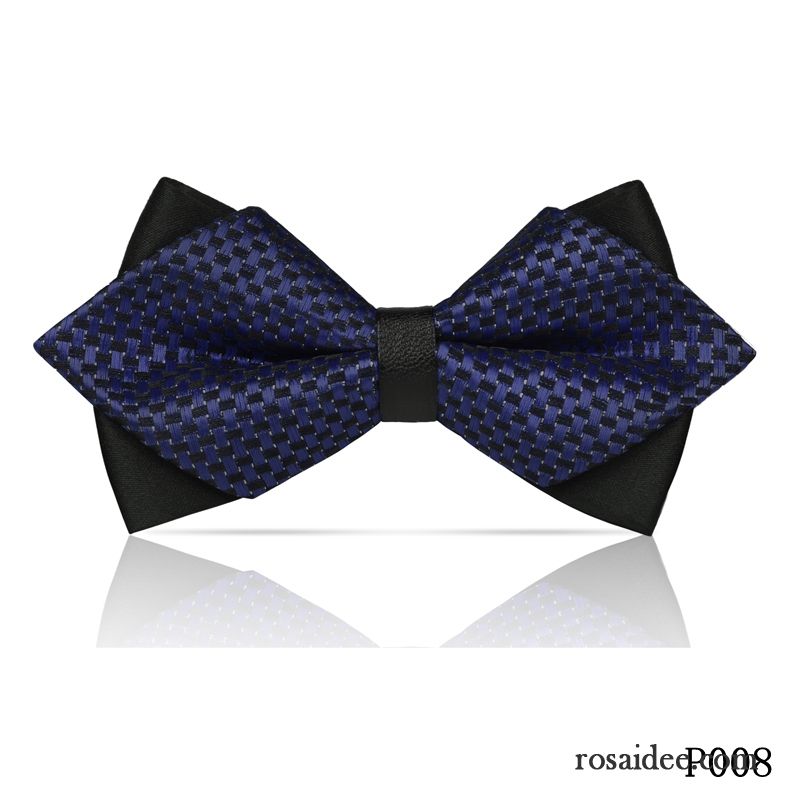 Querbinder Fliege Herren Formelle Kleidung Verheiratet Streifen Bowknot Doppelter Rock Business Bordeauxrot Schwarz