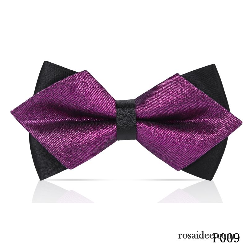 Querbinder Fliege Herren Formelle Kleidung Verheiratet Streifen Bowknot Doppelter Rock Business Bordeauxrot Schwarz