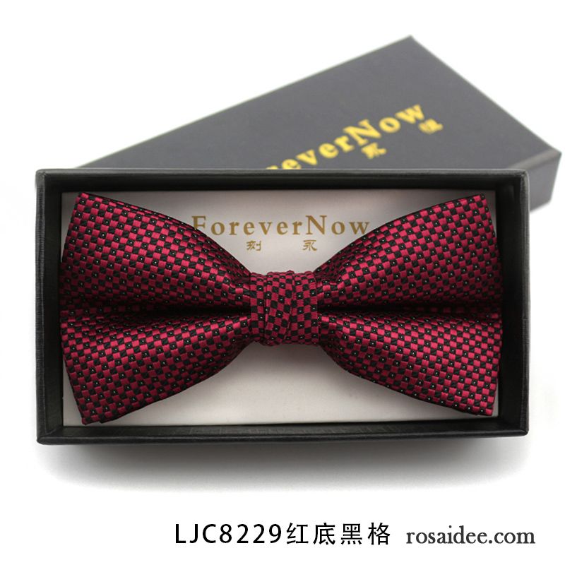 Querbinder Fliege Herren Mode Bräutigam Bowknot England Verheiratet Business Bordeauxrot Schwarz Rot