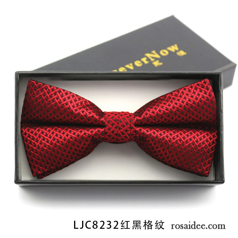 Querbinder Fliege Herren Mode Bräutigam Bowknot England Verheiratet Business Bordeauxrot Schwarz Rot