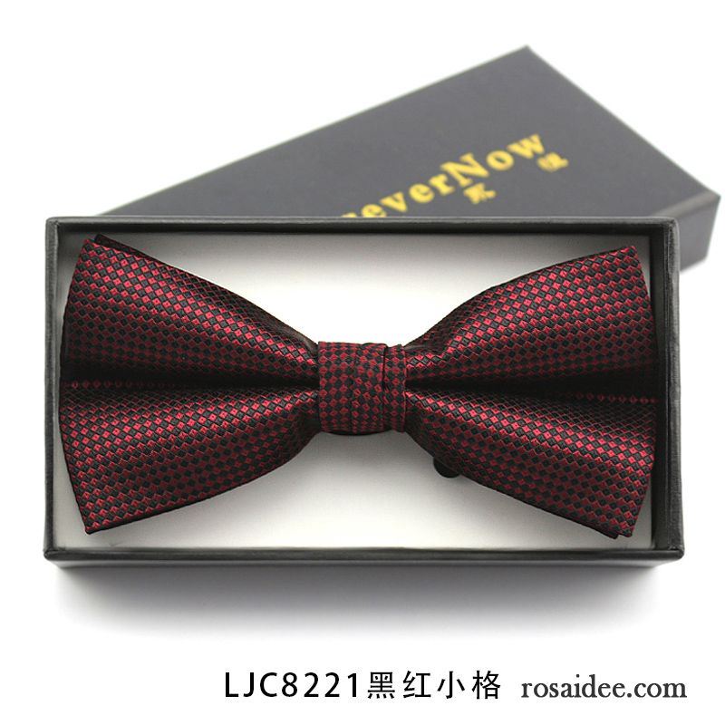 Querbinder Fliege Herren Mode Bräutigam Bowknot England Verheiratet Business Bordeauxrot Schwarz Rot