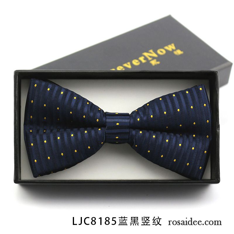 Querbinder Fliege Herren Trauzeugen Anzug Bowknot Bräutigam Verheiratet Gastgeber Marineblau Blau Schwarz