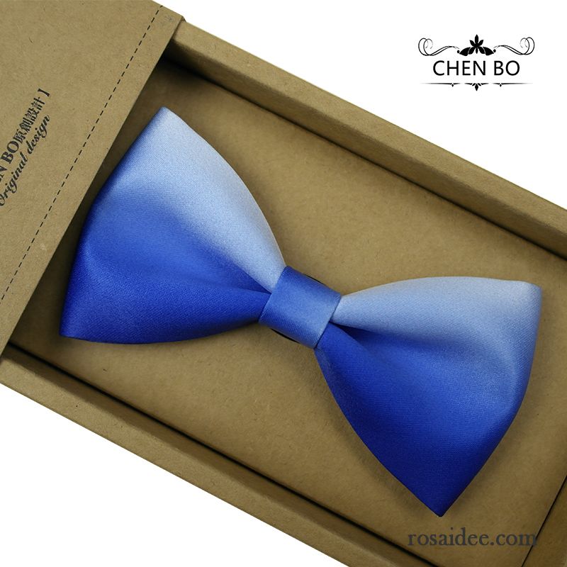 Querbinder Fliege Herren Verheiratet Bedrucken Outdoor Trauzeugen Bräutigam Bowknot Gradient Blau