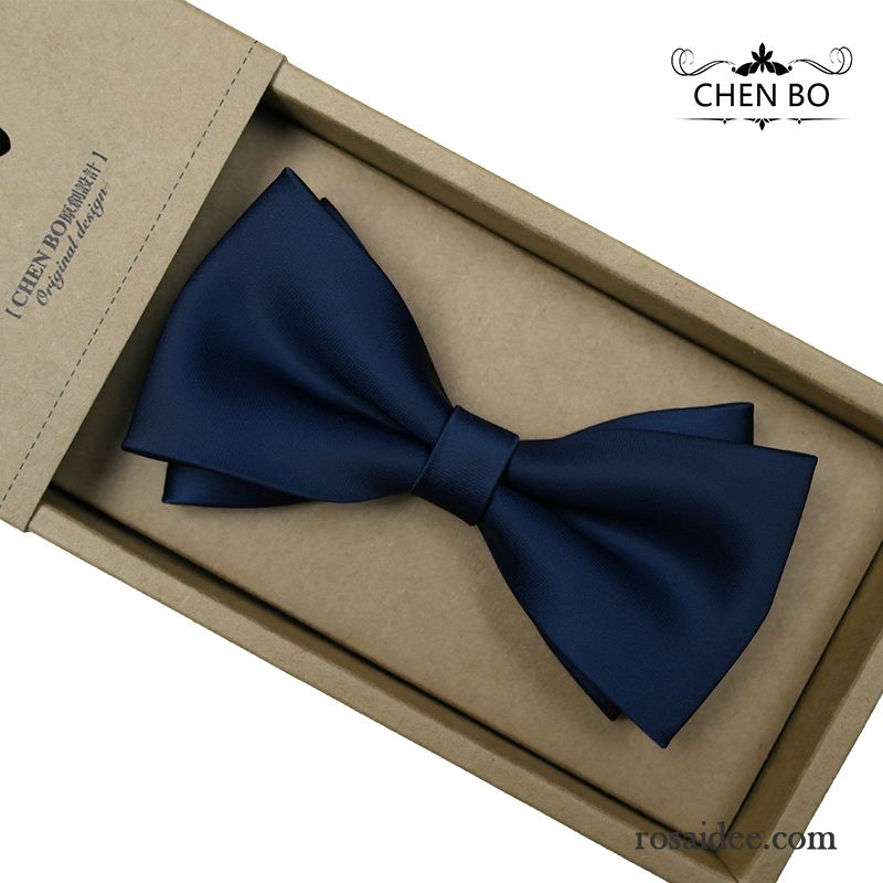 Querbinder Fliege Herren Verheiratet Hemd Mode Uniformen Bräutigam Bowknot Blau