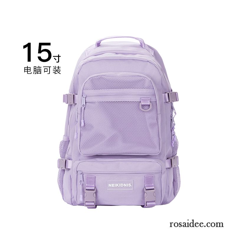 Reisetasche Damen Original Schüler Schulranzen Rucksack Freizeit Hohe Kapazität Purpur Lila Hell