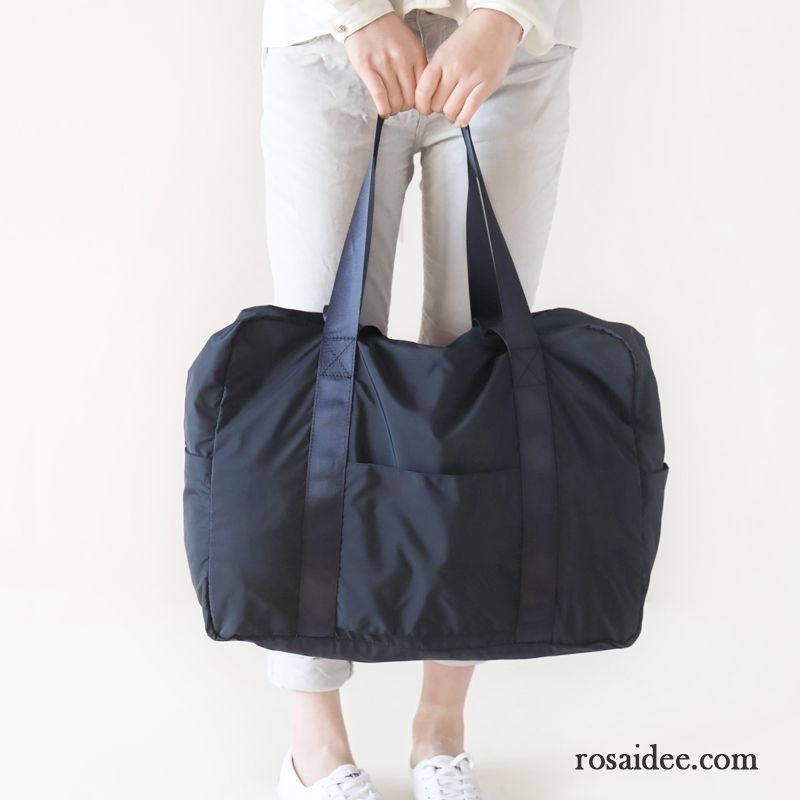 Reisetasche Damen Schultertaschen Hohe Kapazität Tragbar Falten Gepäck Rosa