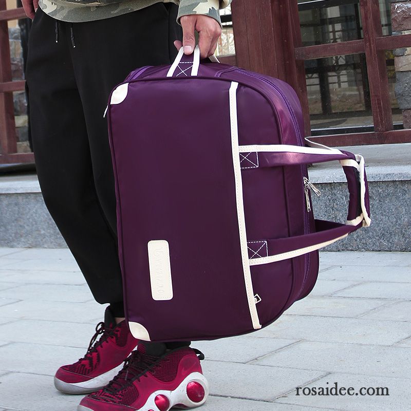 Reisetasche Damen Tragbar Eintritt Falten Hohe Kapazität Schultertaschen Dunkelrosa