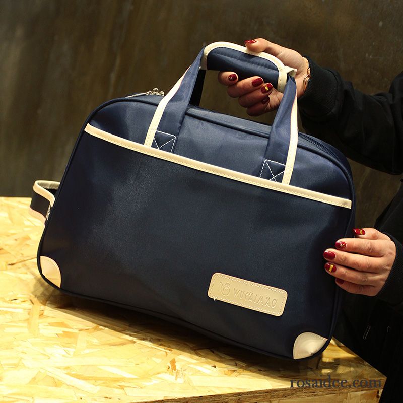 Reisetasche Damen Tragbar Eintritt Falten Hohe Kapazität Schultertaschen Dunkelrosa