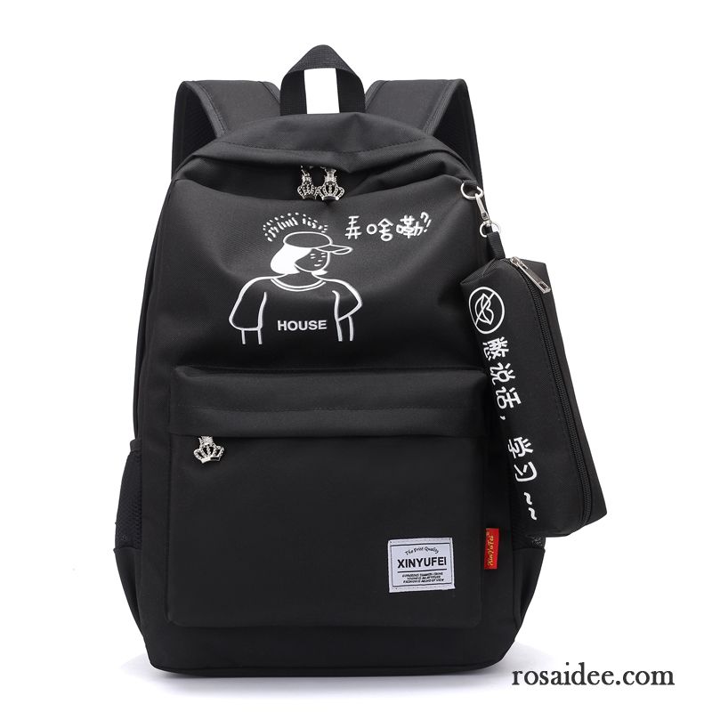 Reisetasche Damen Trend Bär Licht Schüler Schulranzen Rucksack Weiß Schwarz