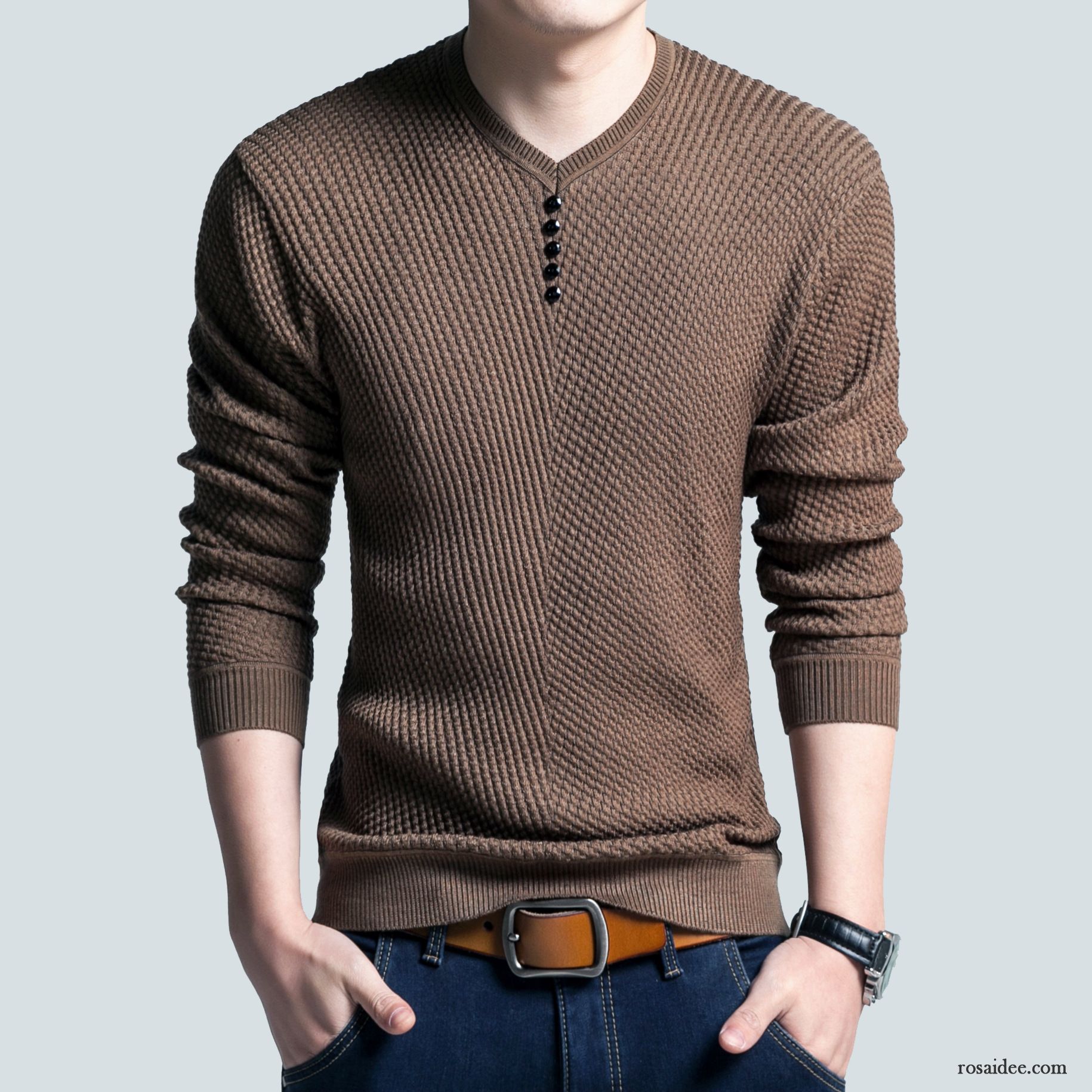 Rollkragenpullover Wolle Herren Stricken Winter Herren Herbst Pullover Trend Strickwaren Billig