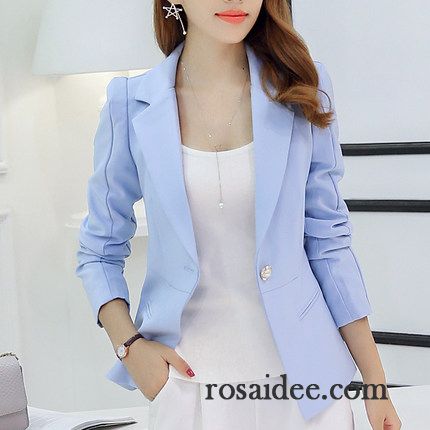 Rosa Blazer Damen Lange Ärmel Herbst Blazer Schlank Dünn Neu Überzieher Mode Farbe Winter Damen Anzüge