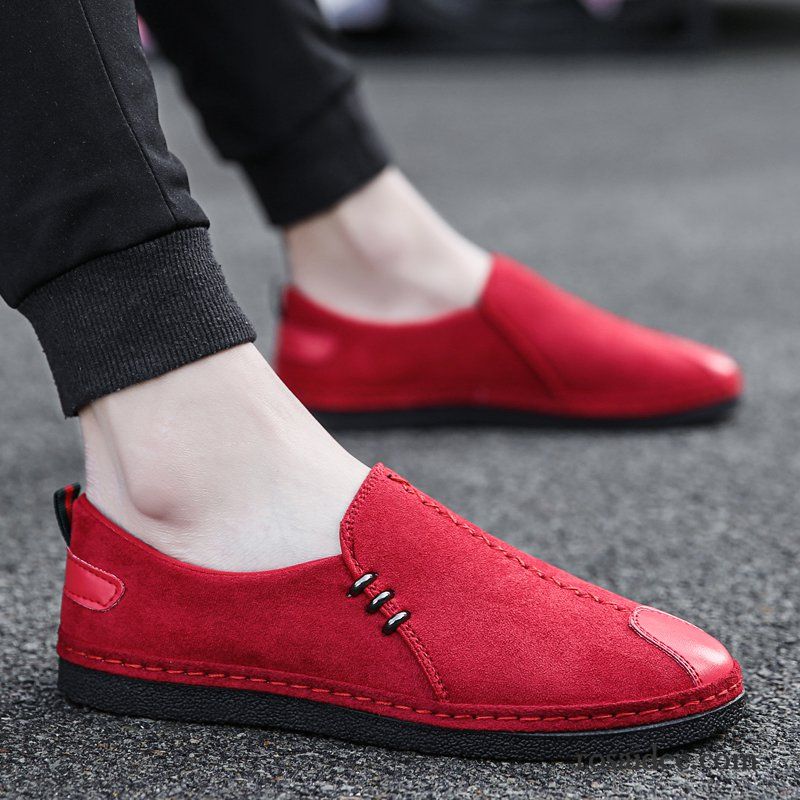 Rote Halbschuhe Herren Casual Lederschue Allgleiches Orange Neue Schuhe Herren Persönlichkeit England Trend Günstig