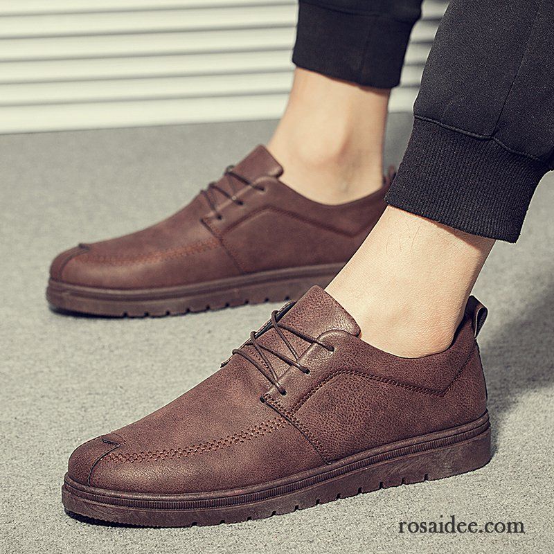 Rote Halbschuhe Herren Casual Lederschue Allgleiches Orange Neue Schuhe Herren Persönlichkeit England Trend Günstig