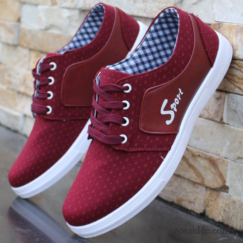 Rote Männer Schuhe Halbschuhe England Herren Sommer Atmungsaktiv Skaterschuhe Niedrig Tuch Schuhe Casual Trend Espadrille Verkaufen