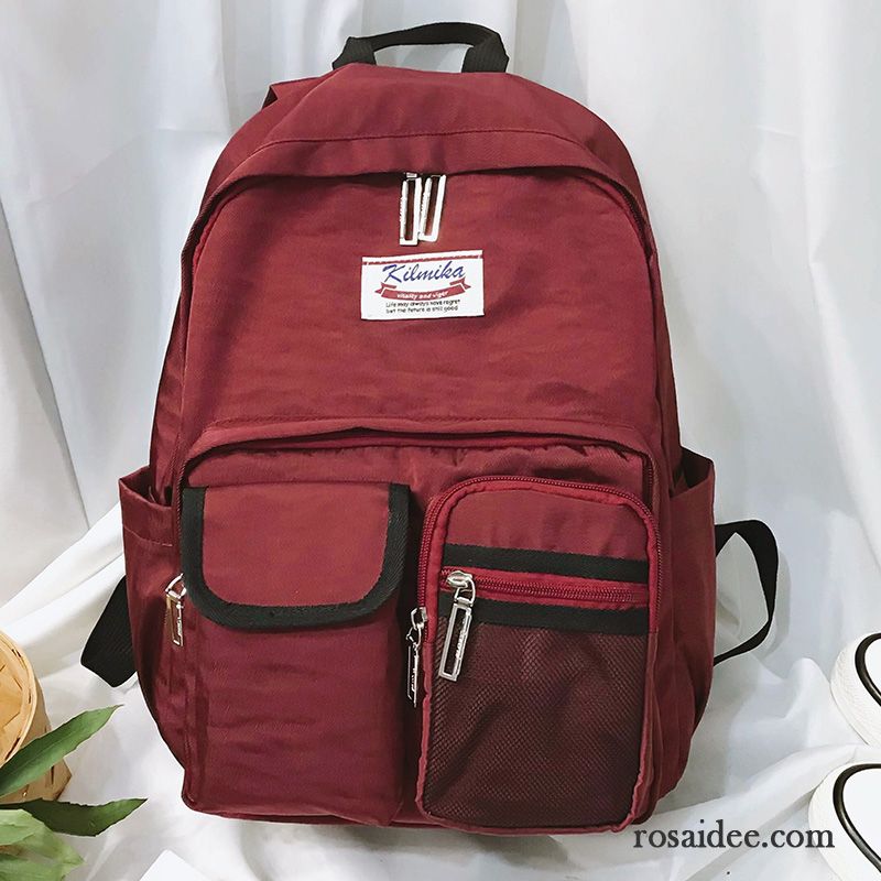 Rucksäcke Damen Das Neue Rucksack Schüler Hohe Kapazität Mode Frisch Schwarz