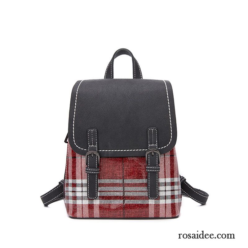 Rucksäcke Damen Mode Retro Trend Freizeit Rindsleder Rucksack Schwarz