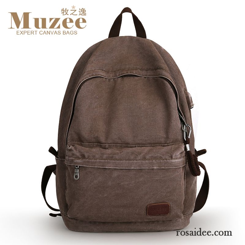 Rucksäcke Herren Laptoptasche Rucksack Schulranzen Mode Retro Reise Khaki