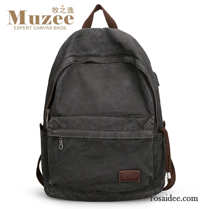 Rucksäcke Herren Laptoptasche Rucksack Schulranzen Mode Retro Reise Khaki